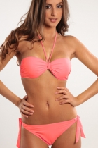 Maillot de bain trikini 2 en 1 armature push up Corail pastel