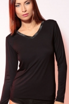 Tricot femme col satin 