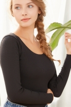 Tricot col rond noir 